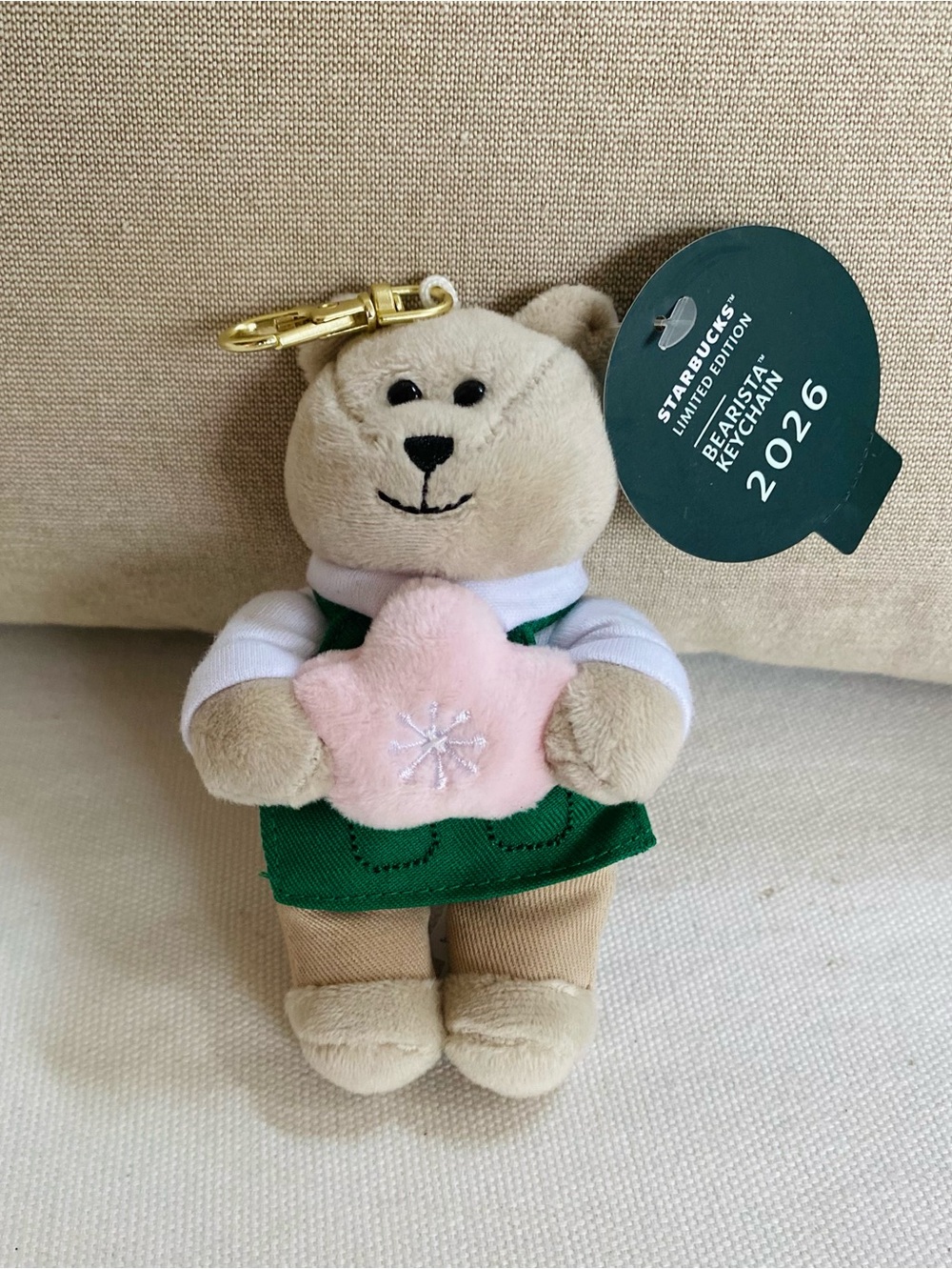 Starbucks Limited Edition 2026 Cherry Blossom Bearista Plush Bear Keychain NWT
